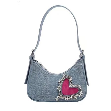 Underarms taske skuldertaske lynlås denim taske