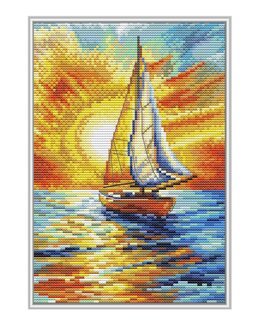 Broderikit Billede Horisontens guld - Collection D'Art