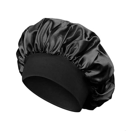Satin Hår Bonnet Nat, 2 stk Silke Bonnet Satin Bonnet Nat Hætte Silke Hår Bonnet Nat Silke Bonnet Kvinder Elastisk til Kvinder Naturligt Hår Justerbar