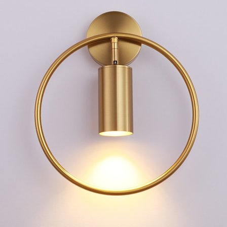 Trådløse Vegglamper, Innendørs Batteridrevet Vegglampe Metall Sirkulær Gull LED Vegglampe Armatur Veggdekor