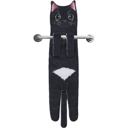 Kissan muotoiset keittiöpyyhkeet, koristeelliset riippuvat kasvopyyhkeet, erittäin imukykyiset, pehmeät - Äitienpäivä, joulu, tupaantuliaislahjat, 