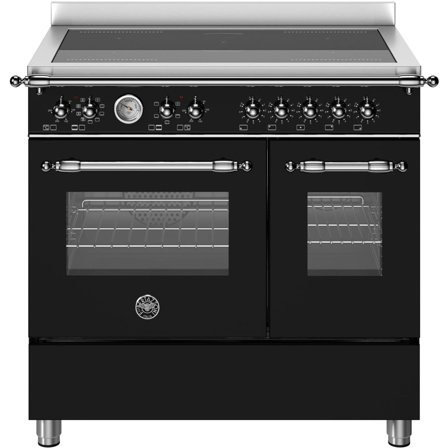 Bertazzoni HER95I2ENEC Heritage induktionsspis med dubbelugn 90 cm 5 zoner, mattsvart | Vitvaror > Induktionshällar > Induktionsspis | Bagaren och 