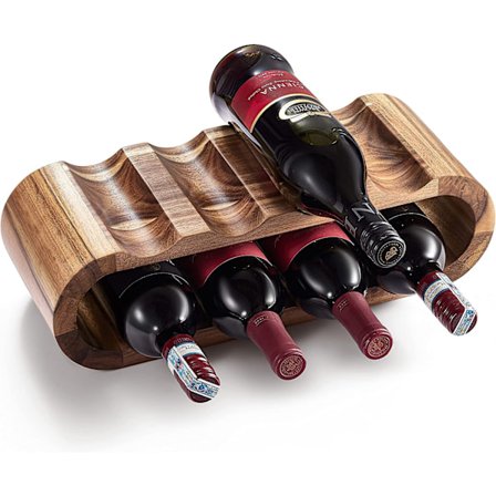 Fritstående vinstativ i akacietræ, opbevaring til 8 vinflasker, vinhylde, perfekt til boligindretning og vingaver[qb]