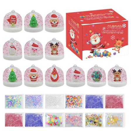12 Pakker DIY Mini Julekrystal Dekorationer Kreative Krystal Kugle Ornamenter Nøglering Vedhæng Blind Box