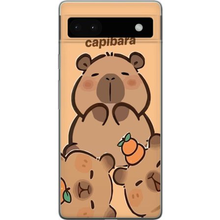 Kompatibelt Mobildeksel til Google Google Pixel 6a Capybara søt figur søt trendy samler