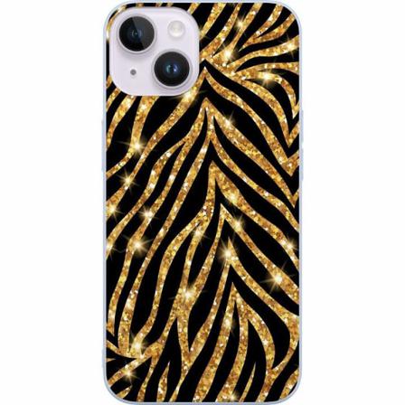 Apple Iphone 14 Premium Skal Gold & Glitter