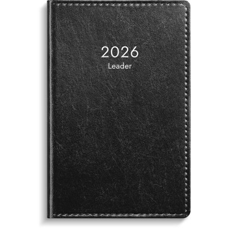 Burde Kalender Leader 2026 konstläder svart - Lyreco - Almanackor och kalendrar - Fickkalendrar - Mellanstora fickkalendrar