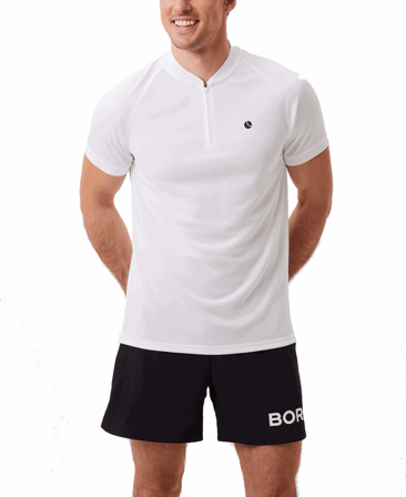 Björn Borg Ace Performance Zip Polo Brilliant White