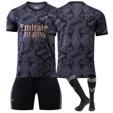 22-23 Arsenal vieras musta nro 7 Saka 9 Lacazette 19 Pepe 14 Aubameyang jalkapalloasu setti No number socks XL