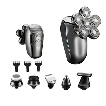 INF 6-i-1 barbermaskine/trimmer til hoved og ansigt Mørkegrå