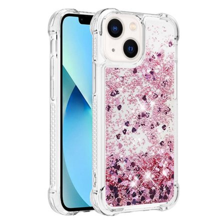 Glitter Bling TPU -kuori iPhone 14 Plus -ruusukulta