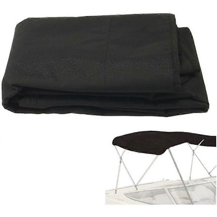 Båtöverdrag Vattentätt UV-skydd Yacht Markis Canvas med Dragkedja (Ramlös) Svart Passar 3-båge 54"-60"B - Svart Passar 3-båge 54"-60"B