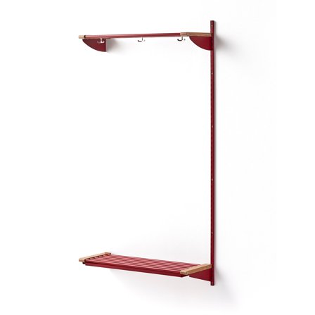 Wandgarderobenschrank JEPPE mit Hutablage, Anbauelement, 1790x900x310 mm, rot/Eiche
