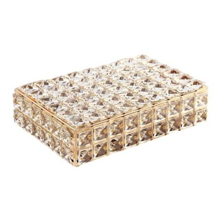 Smykkeskrin - COLAXI - Multifunktionel - Metal og krystal - 26x17x8cm - Velour