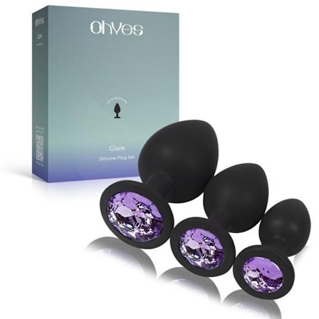 OHYES Silikone anal plug sæt 3 stykker - Anal plug sæt til kvinder og mænd - Lilla