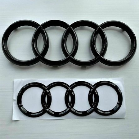 Audi Fremre & Bakre Svarte Emblem Ringer Sett for A1 A3 A4 A5 - 273mm & 192mm-X44-