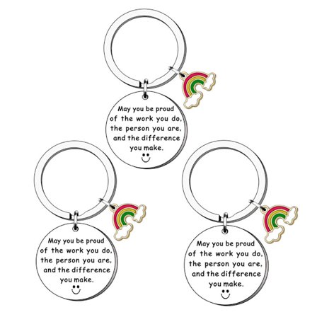 3 ST Nyckelring ,Avskedspresenter till arbetskamrater Kvinnor, Gåva för män på väg bort till arbetskamrater Vänner Kollega lämnar - high quality