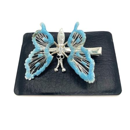 Hair clip butterfly blue glittery right Klämma på höger sida