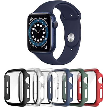 6-pack skal för Apple Watch Series SE/6/5/4 40mm med skärmskydd 6-Pack 8 40mm 6-Pack 8