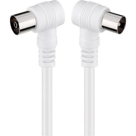 Antenna Cable, Coaxial Male to Coaxial Female, Angled, <70 dB, Double Shielded, 5m