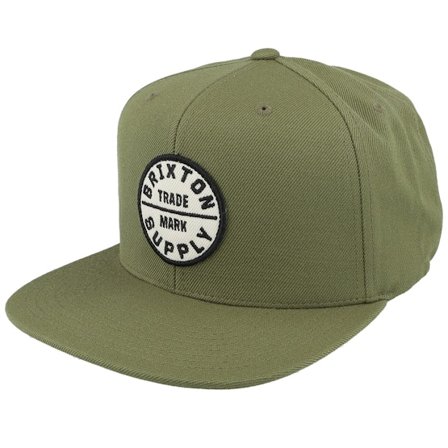 Brixton - Zelená snapback Kšiltovka - Oath III Olive Surplus/White Snapback @ Hatstore