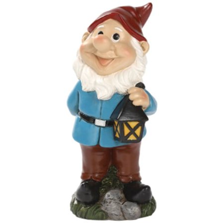 Hauska puutarhalamppu tonttu patsas sarjakuva tuhma nukke pieni veistos nurmikko puutarha koriste