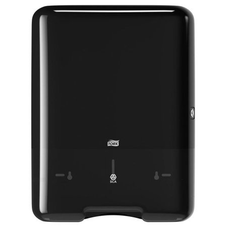 TORK Dispenser för pappershanddukar H3 Elevation Zigzag, vikta, plast, 33,3 cm bredd, svart - Lyreco - Städ och hygien - Toalettpapper och torkpapper 