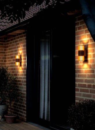 Aludra duo utelampe vegg seaside - metallisk brun