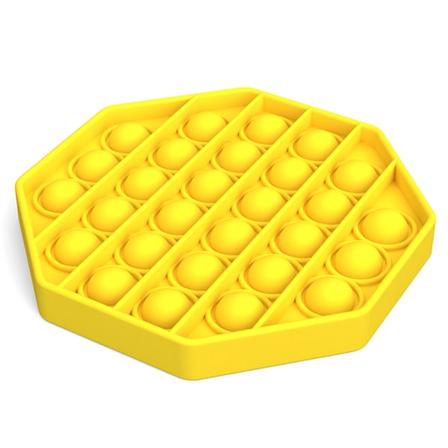 Pop it Fidget Push Toy Bubbla Sensorisk Stressboll Familjeleksaker - Perfet Yellow - Octagon