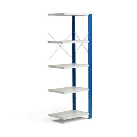 Regalsystem MIX, Anbaumodul, 1740 x 600 x 600 mm, grau/blau