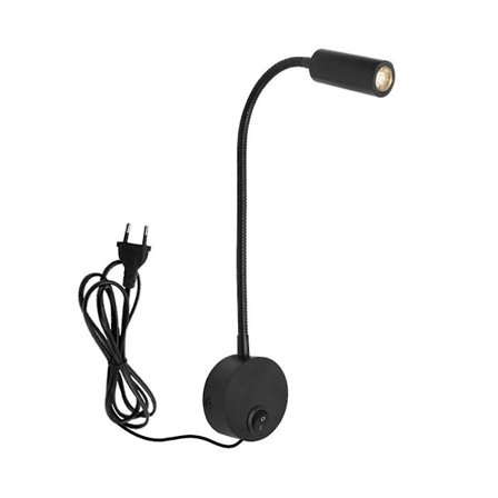 Väggmonterad Läslampa Vägglampa Slang Sänglampa Strömbrytare Minimalistisk Stil Vägglampa(Bla [DB]