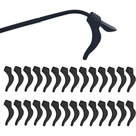 (7 paria mustaa) 14 kpl lasit liukumattomat silikonikorvaklipsit, lasit