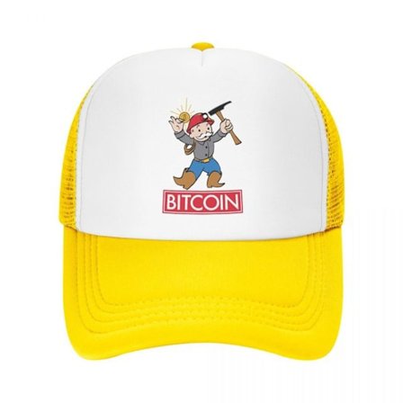 Cap Bitcoin Crypto Miners Meme Mesh Trucker Mesh Yellow