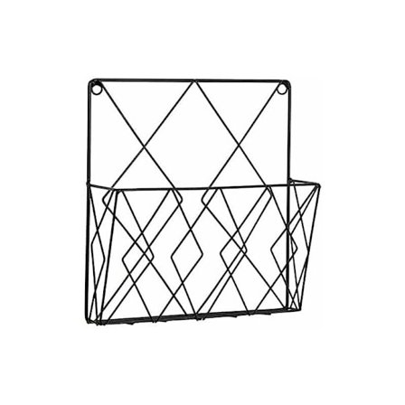 Väggmonterat tidningsställ Tidningshylla Förvaringsställ Svart Tråd Metallkorg Kontor Vardagsrum Sovrum Dekor Hylla