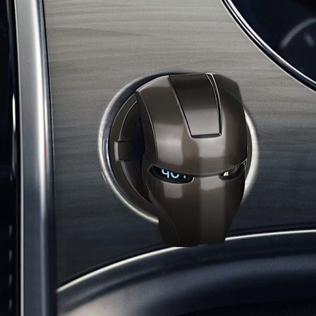 Iron Man en-knapps start dekorativ klistermärke knappskydd tändning