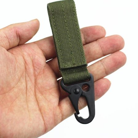 Grønn 5 PCS beltekrok, nylon webbing med anti-friksjonsnøkkelkjede spenne 10cm taktisk vest for utendørs, camping, fotturer