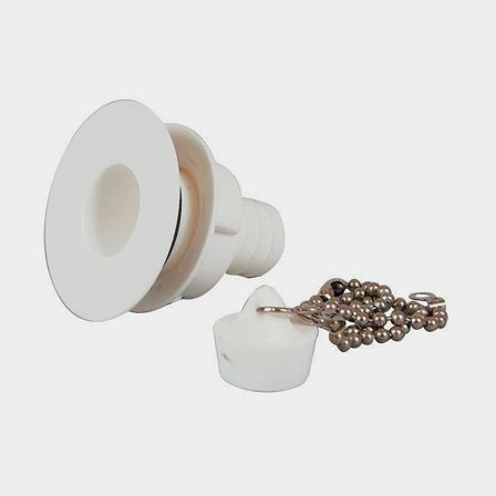 Avloppsanslutning / bottensil Barka PIST20, 19 mm (3/4") slang, plast, vit