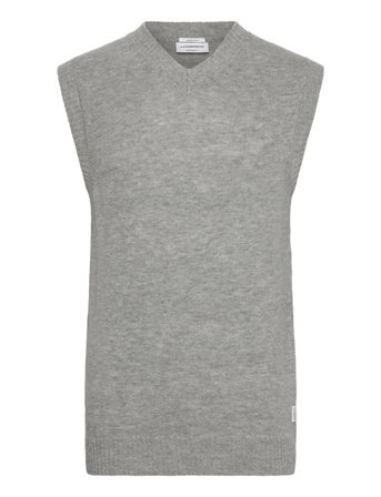Lambswool V-Neck Slipover Grey Lindbergh