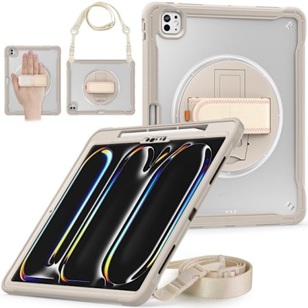 iPad Pro 11 2024 Skal - Tungt Hybrid Tabletfodral med Handtag & Rem