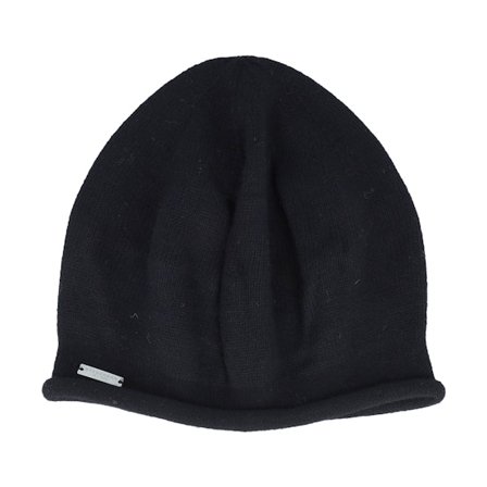 Seeberger - Negro beret Beanie - Knitted Black Beret Beanie @ Hatstore