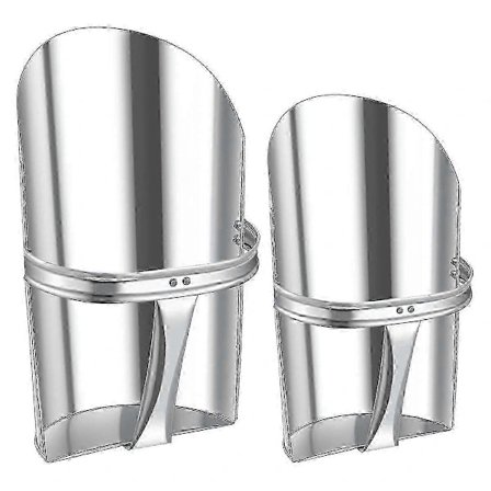 2 stk. Kraftige metalfoderskovle til kvæg - 2 størrelser, stabelbar hestefoderskovl, sølv