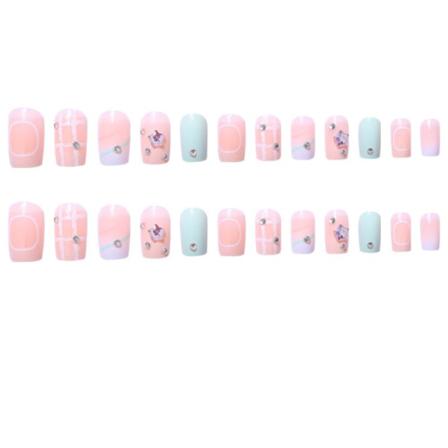 24st Fake Nails Short Square