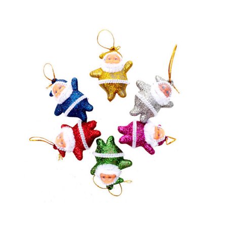 /#/6 stk. julekuleheng, fargerik juletrepynt,/#/