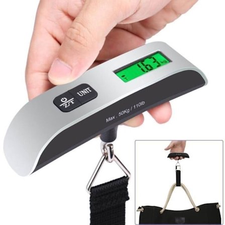 Elektronisk bagagevåg Resevåg Digital bagagevåg Bärbar hängvåg Max 50 kg 110 lb för...