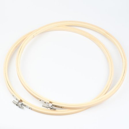 4 stk. bambusbroderirammer i forskjellige størrelser