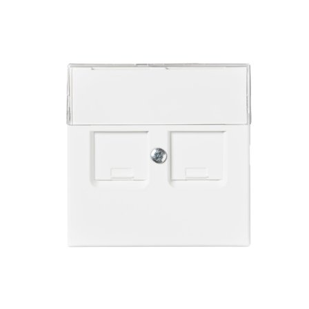 ABB 1819DC-884 Centrumplatta dammskydd, vit, Strömbrytare & vägguttag