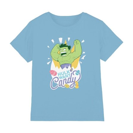 Hulk Barn/Barn Vill Ha Godis Påsk T-Shirt 7-8 År Himmelsblå