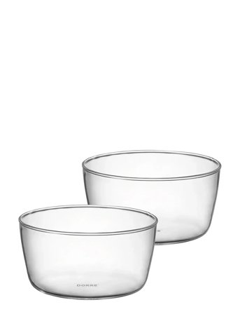 Dorre Seria Serving Bowls 2-Pack Glass Ø10*5 Cm - Nude - Ø10
