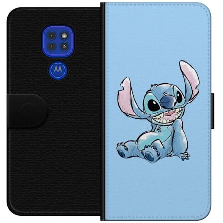 Yhteensopiva Lompakkokotelo Motorola Moto G9 Play Käsintehty istuva Stitch-kuva vaaleansinisellä yksivärisellä taustalla