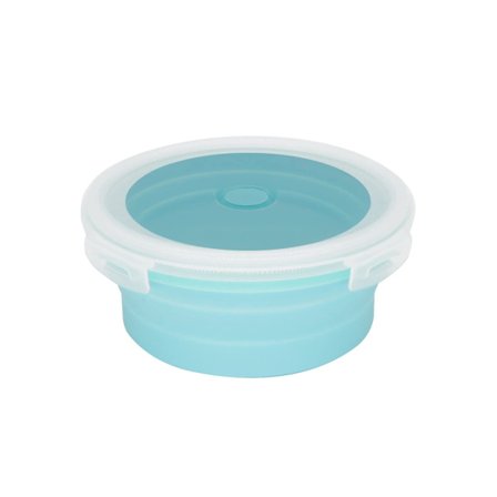 Bærbar Camping Skål, Bærbar Silikoneskål Sammenklappelig Skål Camping Silikone Camping Skål med Låg til Rejse Camping Vandring, 500ML